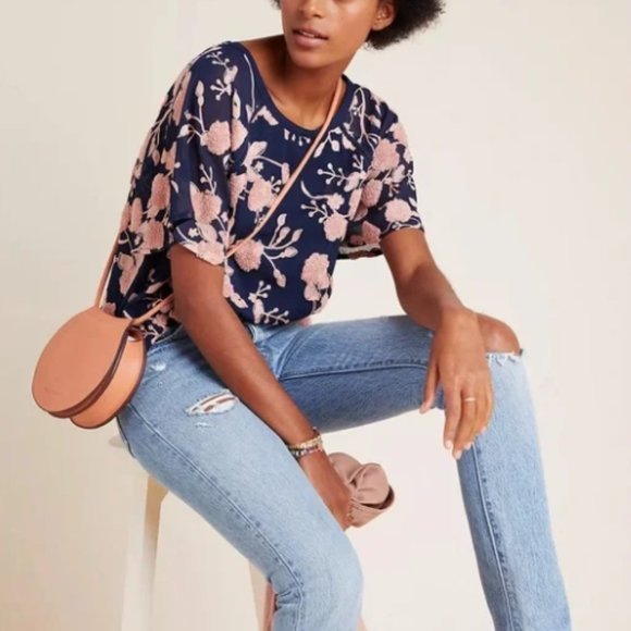 Anthropologie Maeve Franca Textured Blouse Size Medium - Picture 1 of 16